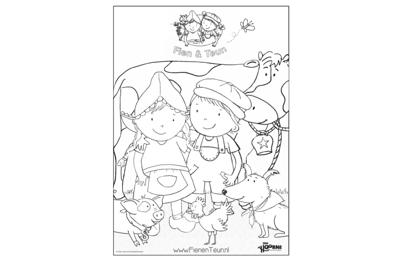 Kleurplaat Fien en Teun